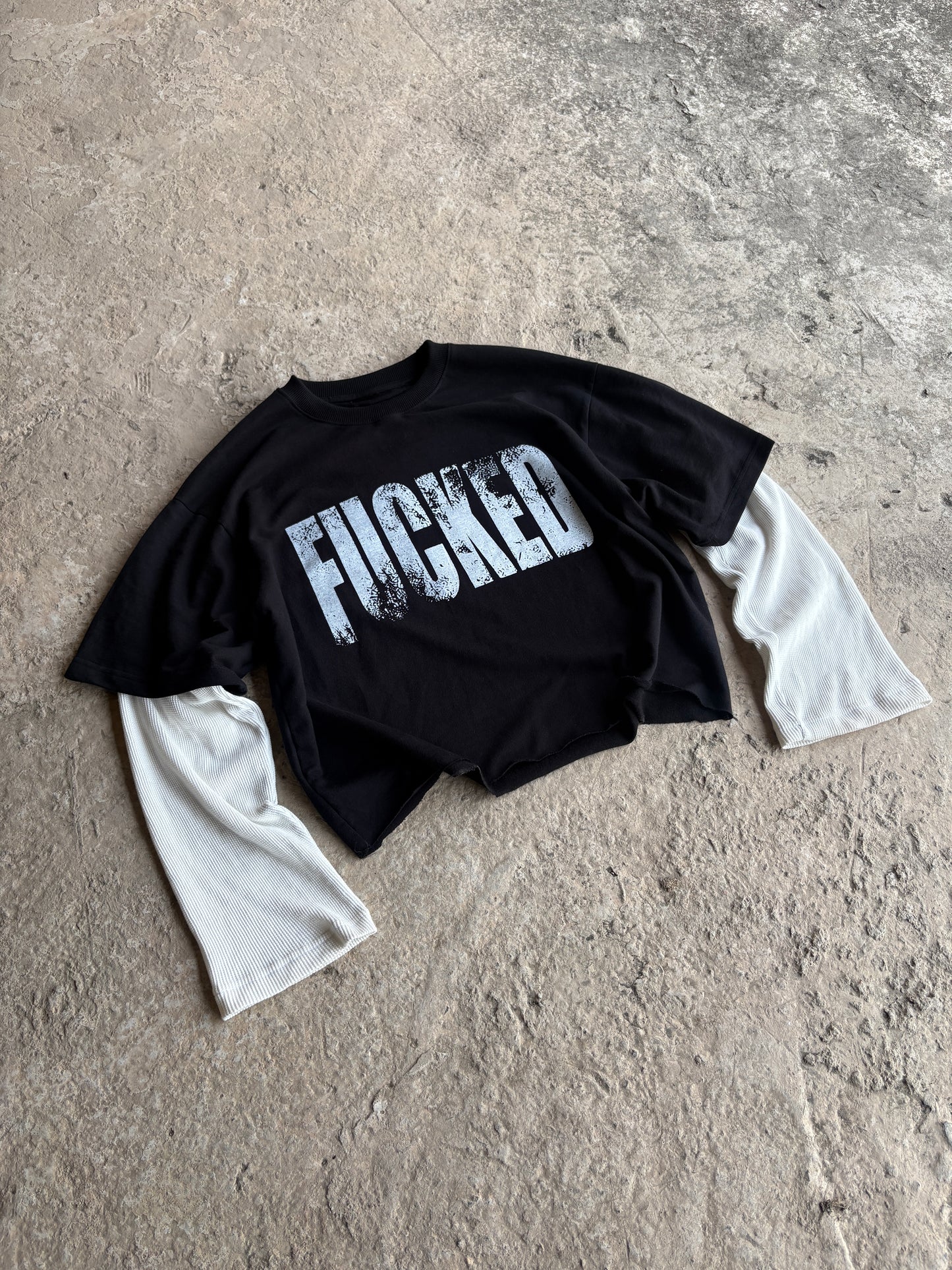 Fucked Layered Crop Tee