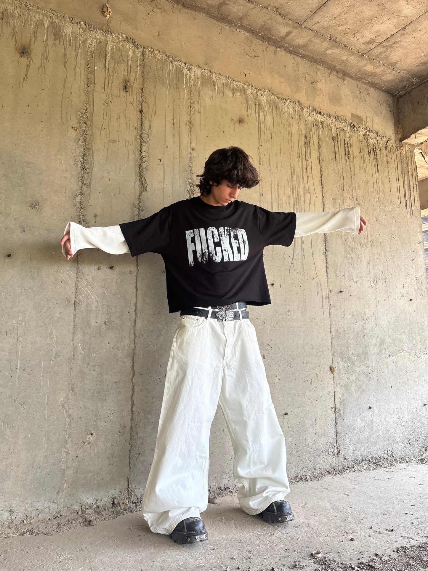 Fucked Layered Crop Tee