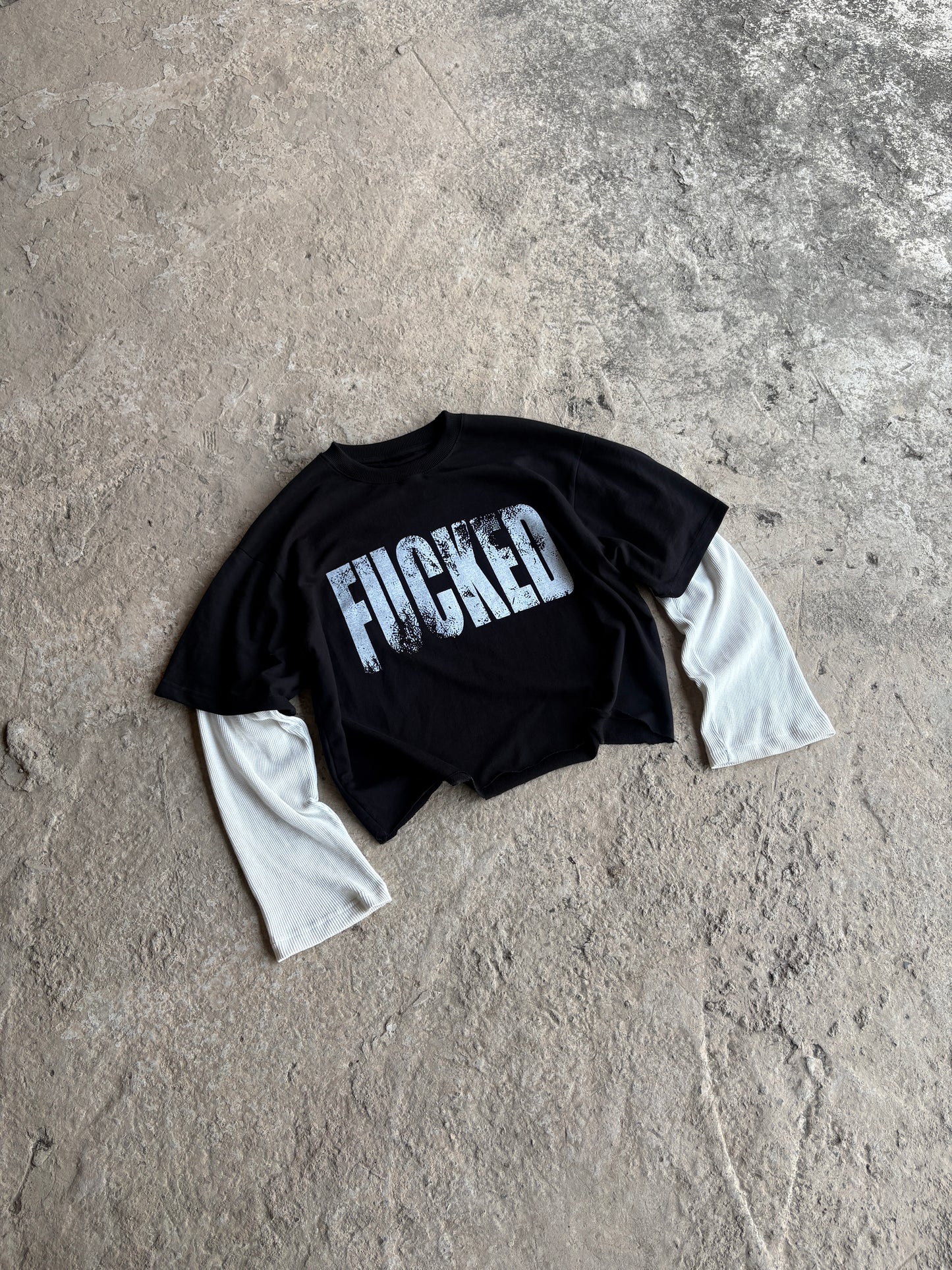 Fucked Layered Crop Tee